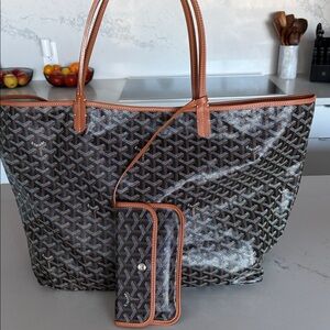 Goyard Black GM and Tan Tote Bag
